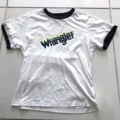 wrangler ビッグロゴ リンガーTシャツ 丈短 US古着 ホワイト Sのサムネイル