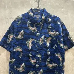 US古着 エディーバウアー 魚柄シャツ 半袖 サーモン EDDIE BAUERのサムネイル