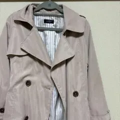 ベージュ ダブルブレスト ロングコート