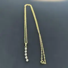 5ストーン ネックレス ゴールドカラー ペンダント