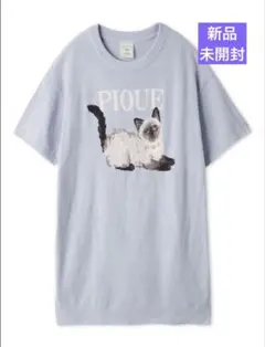 【新品】ジェラートピケ　ファッションCATSジャガードミニワンピース　シャム猫柄のサムネイル