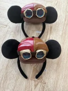 ディズニー ミッキー カチューシャ 飛行帽 ゴーグル付　海底2万マイル　限定