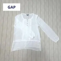 GAP ギャップ 長袖ブラウス チュニック 白 ホワイト レディース XS