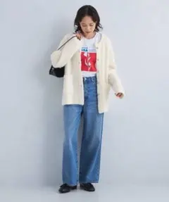 グリーンレーベル　ツイード ニット カーディガン