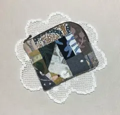 ミナペルホネン ハンドメイド　両面パッチワーク　L字ポーチ