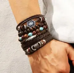 ブレスレット　6点セット ターコイズ　フェイクレザー ナバホ族　インディアン