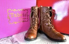 Tabris by coca ブラウン レースアップブーツ レトロ