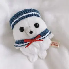 ミニビーンズ イルカ あざらし セーラー襟(ねいびー×あかリボン)ぬい服のサムネイル