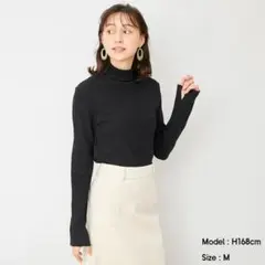 GU★リブメロータートルネックT BK