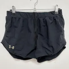 ☆アンダーアーマー ショートパンツ 無地 裾丸型 SM 黒 ランニング