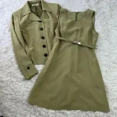 AVOIR D OR ジャケット ワンピース セットアップ グリーン系 9号