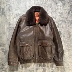 90s G-1 フライトレザージャケット ブラウン 襟ボア