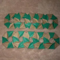 クリスマスリース　折り紙　グリーン10個セット◡̈