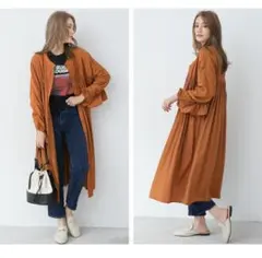 ワンピース 春服 ロングワンピース　ロング丈 長袖 ブラウン　新品　未使用