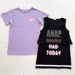 ANAPkidsアナップ◆女の子Tシャツワンピ100〜110㎝Sサイズ２枚セット