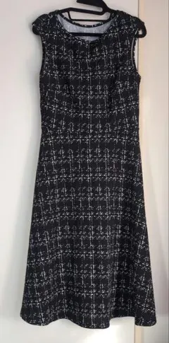 Editum 女性エレガントブラック ウエストフィットフレアミニドレス　Mサイズ