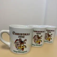 【未使用品】1990年クリスマス 東京ディズニーランド マグカップ3個セット