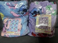 リロ&スティッチ　フランネルボアブランケット ブルー＆パープル