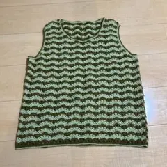 手作り　ニット　ベスト　M Lサイズ