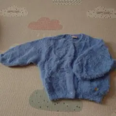 水色 フワフワ カーディガン 90cmまで