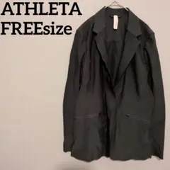 美品✨ ATHLETA アスレタ 【FREE】黒 テーラードジャケット 秋冬