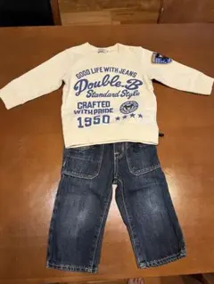DOUBLE.B ダブルビー 長袖トレーナー gapデニムパンツ セット
