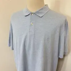 CHAPS チャップス ポロシャツ XL 水色 刺繍ロゴ 半袖 k-