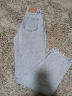 ZARA ライトブルー デニムパンツ EUR34　ダメージ加工　ハイウエスト