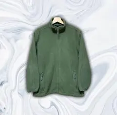 90s 00s LANDS' END フルジップフリースジャケット カーキ