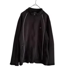 ナイキ NIKE トラックジャケットL 黒ジャージ スウッシュロゴ　ジップアップ