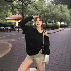 オフショル スウェット