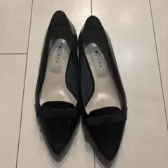 DIANA リボン エナメル フラットシューズ 24.5cm