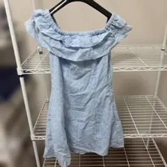 H&M オフショルダー ワンピース ライトブルー EUR 38