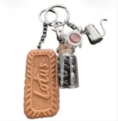 ケトル　コーヒー豆　ビスケット型キーホルダー　じゃらじゃらキーホルダー