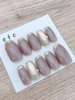 No.231 バレリーナショート　ネイルチップ　ピンク系　マグネット　冬　パール