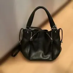 黒のレザーショルダーバッグ　BARCLAY CLUB