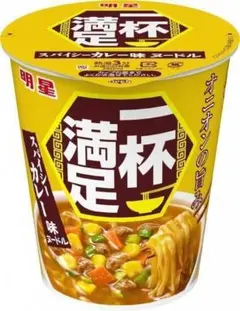 ◎新品！１箱１２食入り カップ麺 明星 一杯満足 スパイシーカレー味ヌードル♪Ⓐのサムネイル