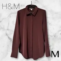H&M 長袖シャツ ボルドー Mサイズのサムネイル