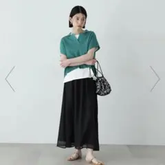 シアーレイヤーフレアスカート　ブラックSのサムネイル