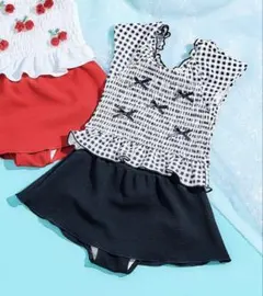 新品未使用★アプレレクール100 水着　ギンガムチェック　セパレート　露出控えめ