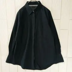 クラリッジ＆キング 100%コットン 比翼シャツ ネイビー Mサイズ