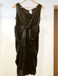 フォーマルドレス　ワンピース　光沢　ブラック