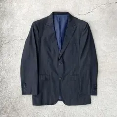 高級◎バーバリーブラックレーベル ストライプテーラードジャケット スーツ 黒 M