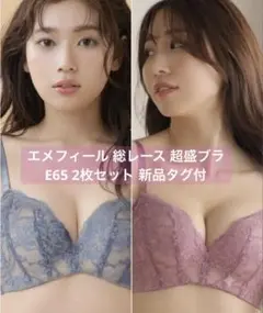 エメフィール 総レース超盛ブラ E65 2枚セット 新品タグ付　完売　ブラジャーのサムネイル