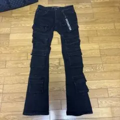 valabasas バラバサス スタックフレアダメージデニム ブラック 新品 M