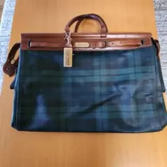 90s ポロラルフローレン サファリ ボストンバッグ キャンバス×レザー