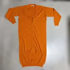 SLY ♥ Vネック スリット 薄手ニット ロングカーディガン　オレンジ