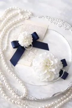 親子コサージュ AOYAMAの上質　サテンリボン　入学式　卒園式　フォーマル