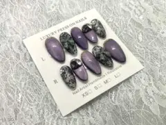 現品ネイルチップ キラキラマグネット×ブラックレース