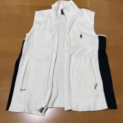 ラルフローレンゴルフ　ゴルフウェアレディース　ホワイト ジップアップ ベスト L